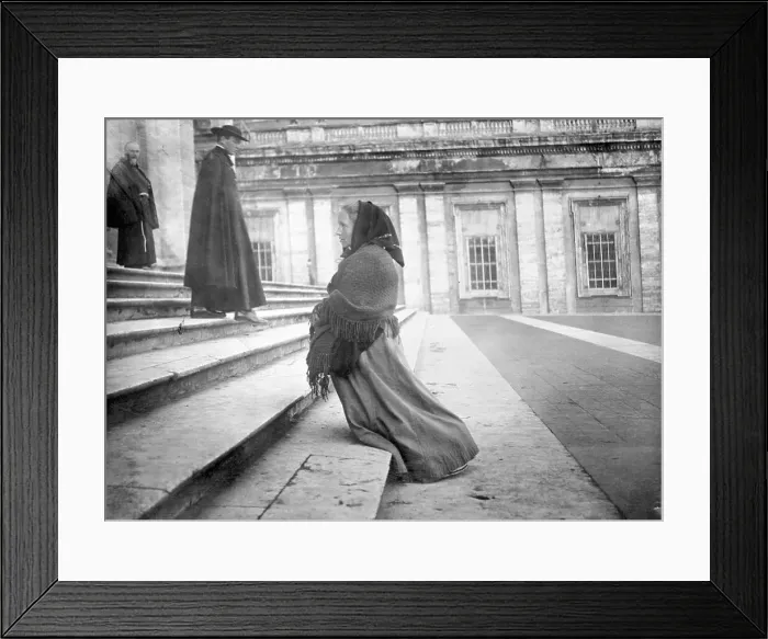 Framed Print : Woman Praying at Vatican for Pope Framed Print : Woman Praying at Vatican for Pope