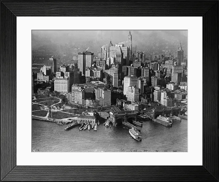 Framed Print : Aerial View Of Lower New York & Battery Framed Print : Aerial View Of Lower New York & Battery