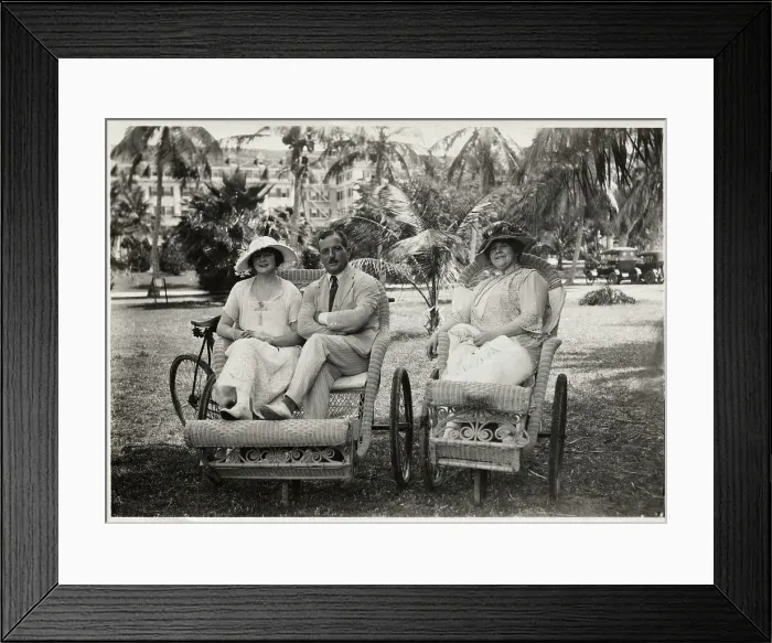 Framed Print : Socialites Posing on Lawn Near Building Framed Print : Socialites Posing on Lawn Near Building