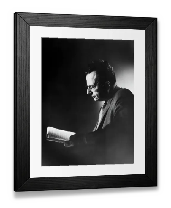 Framed Print : Psychologist Erich Fromm Reading Framed Print : Psychologist Erich Fromm Reading