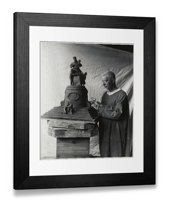 Framed Print : J. Dunbar Working on Sculpture Framed Print : J. Dunbar Working on Sculpture