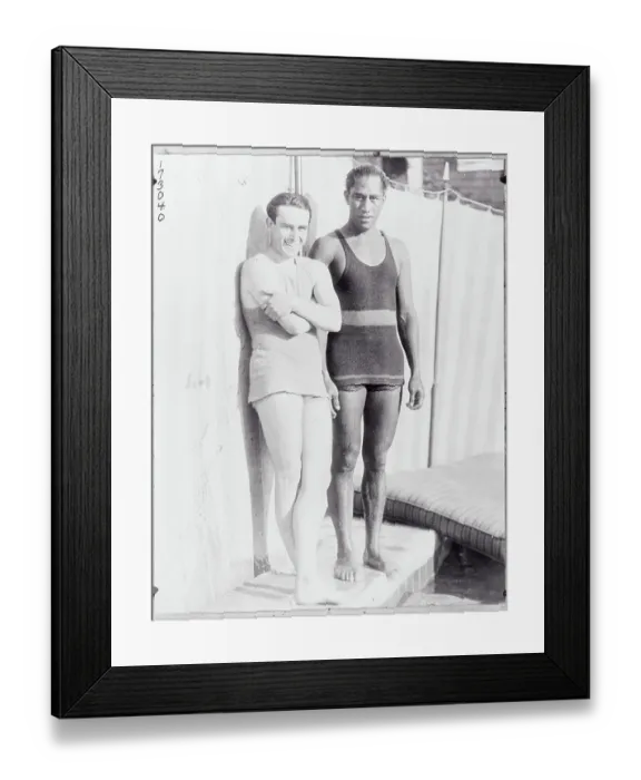 Framed Print : Portrait of Duke Kahanamoku and Harold Lloyd Framed Print : Portrait of Duke Kahanamoku and Harold Lloyd