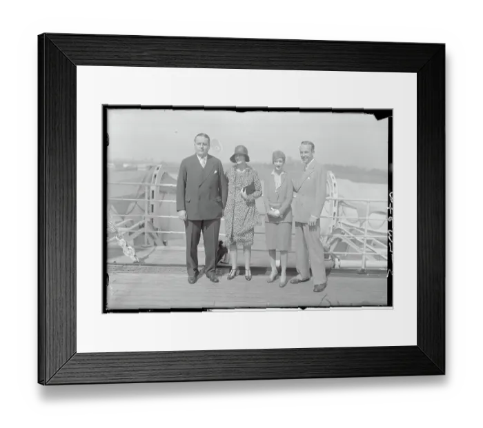 Framed Print : Hearst Family Members Posing on Ship Deck Framed Print : Hearst Family Members Posing on Ship Deck