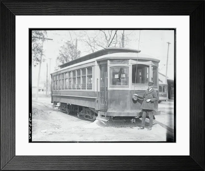 Framed Print : Trolley Line Operator Framed Print : Trolley Line Operator