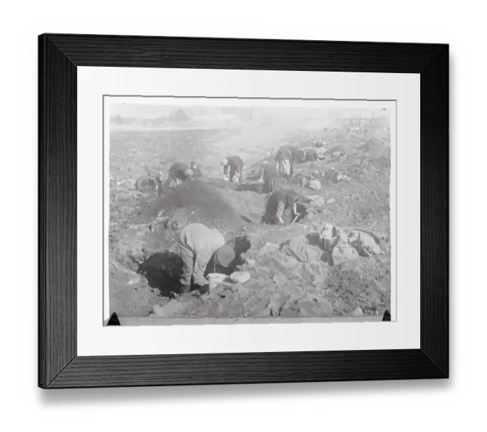 Framed Print : German People Stooping and Excavating Dirt for Valuable Goods Framed Print : German People Stooping and Excavating Dirt for Valuable Goods