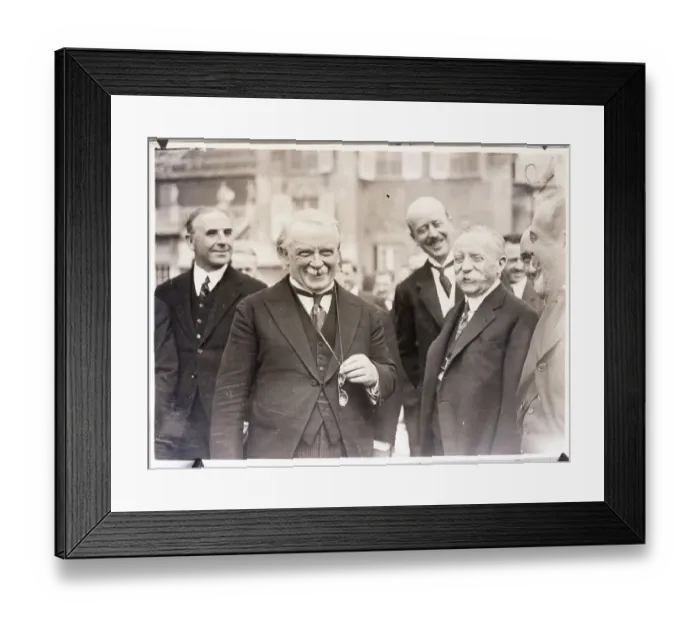 Framed Print : Lloyd George with Genoa Conference Group Outside Framed Print : Lloyd George with Genoa Conference Group Outside