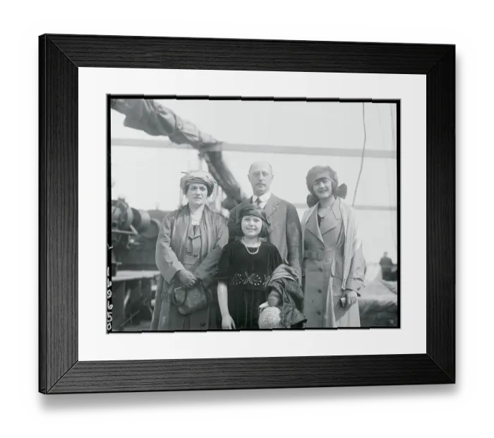 Framed Print : Red Cross Representative Posing with His Family