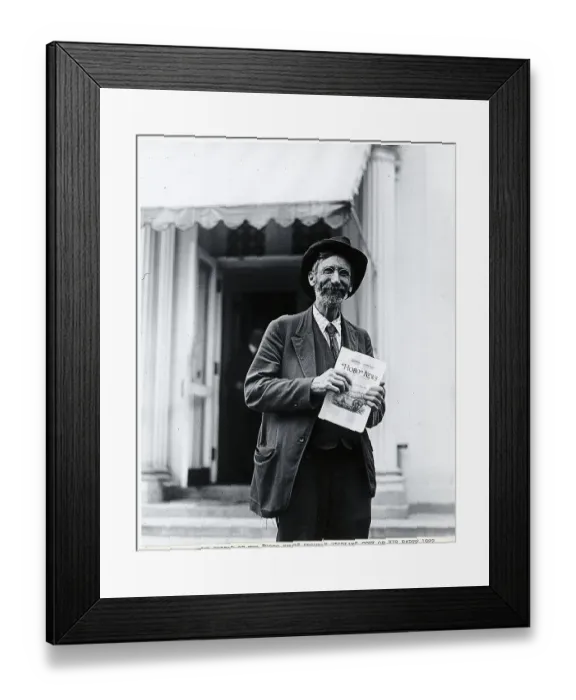Framed Print : Editor of Hobo News with His Paper Framed Print : Editor of Hobo News with His Paper