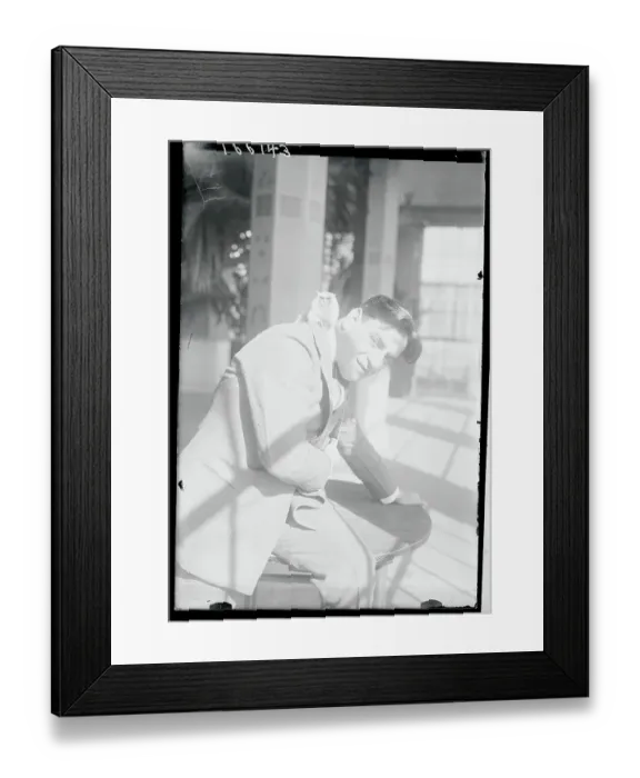 Framed Print : Tito Schipa and an Albino Monkey Framed Print : Tito Schipa and an Albino Monkey