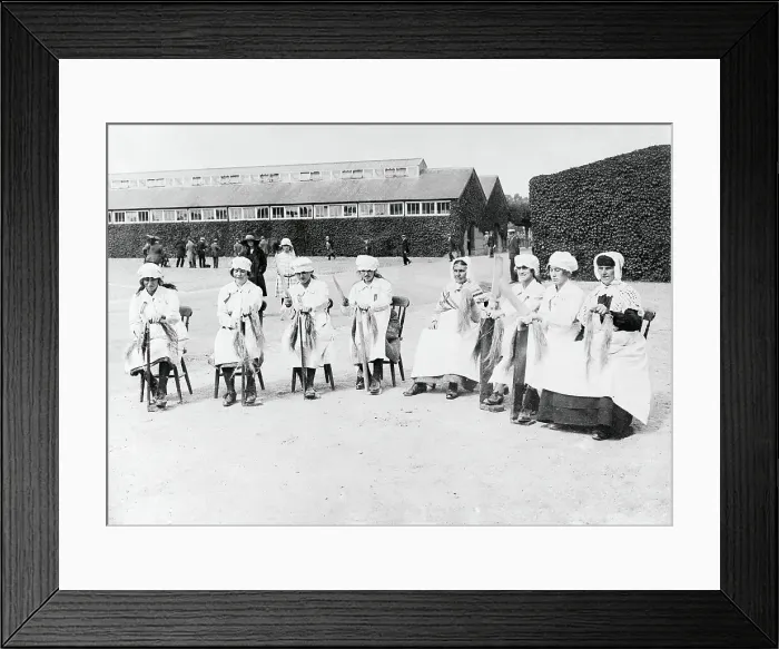 Framed Print : People Working in the Flax Industry Framed Print : People Working in the Flax Industry