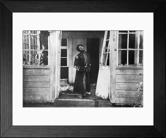 Framed Print : Mentally Ill Man in Doorway Framed Print : Mentally Ill Man in Doorway
