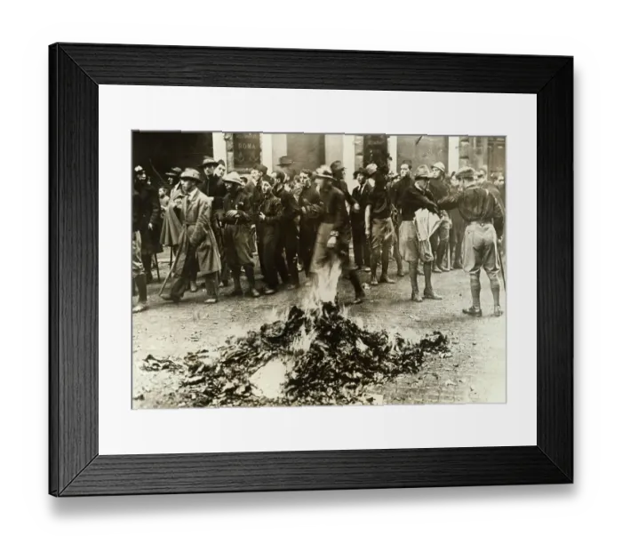 Framed Print : Fascists Burning Documents Framed Print : Fascists Burning Documents