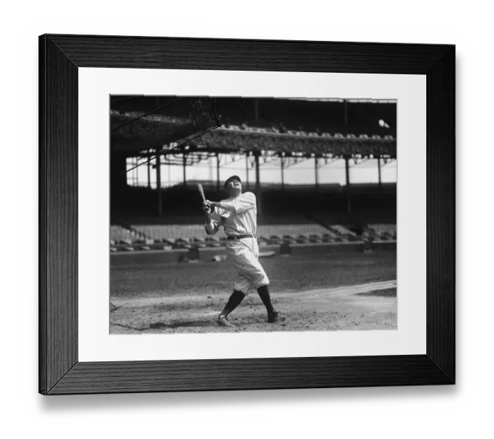 Framed Print : Babe Ruth Watching Ball Framed Print : Babe Ruth Watching Ball