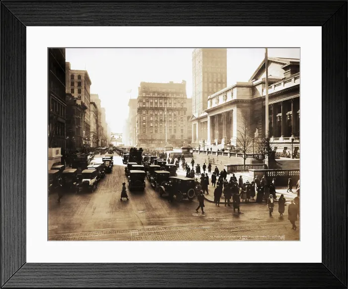 Framed Print : New York Public Library and 42nd Street
