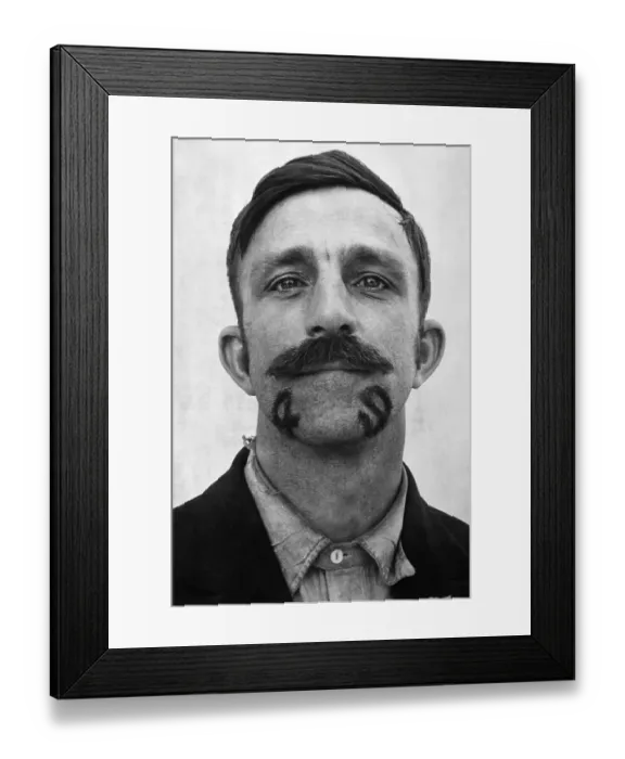 Framed Print : Portrait of man with coiffed facial hair Framed Print : Portrait of man with coiffed facial hair