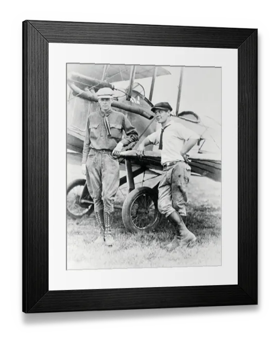 Framed Print : Pilots Charles Lindbergh and Harlan Gurney