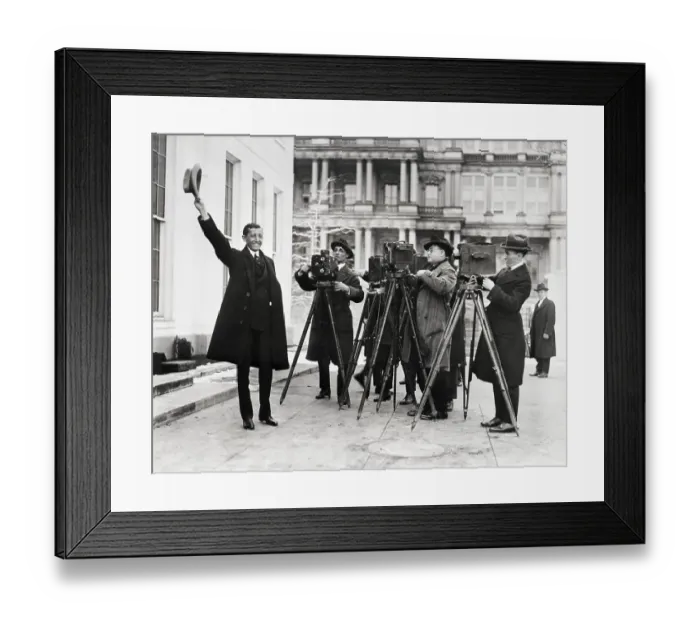 Framed Print : Will Hays Greeting Photographers