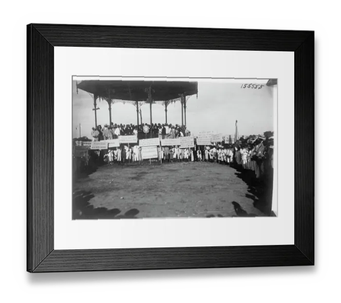 Framed Print : Haitians with Signs Demonstrate by Podium Framed Print : Haitians with Signs Demonstrate by Podium