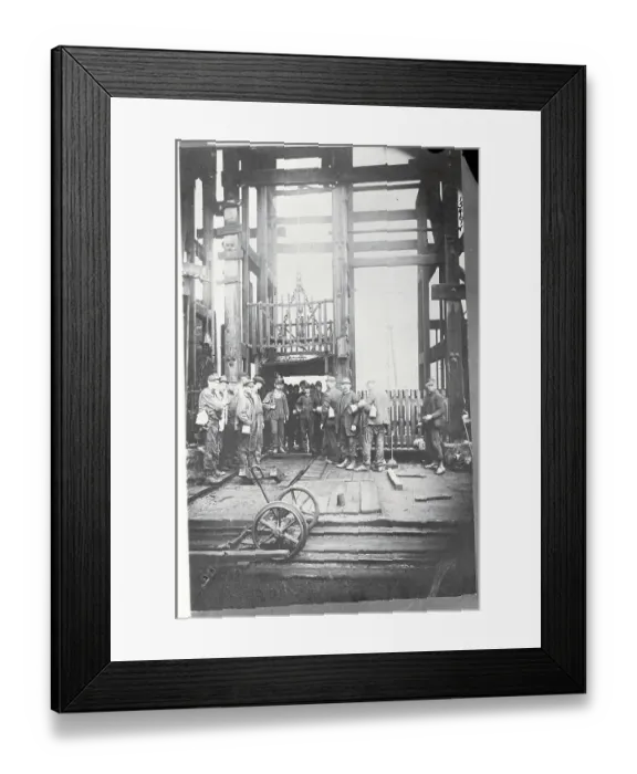 Framed Print : Miners Going Down a Shaft Framed Print : Miners Going Down a Shaft