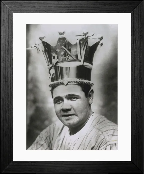 Framed Print : Babe Ruth Wearing Crown