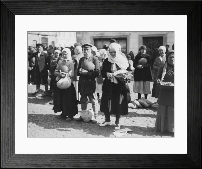 Framed Print : Families Carrying Food Framed Print : Families Carrying Food