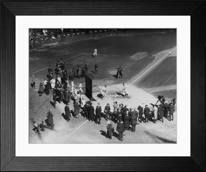 Framed Print : Photographers Capturing Babe Ruth at Practice Framed Print : Photographers Capturing Babe Ruth at Practice