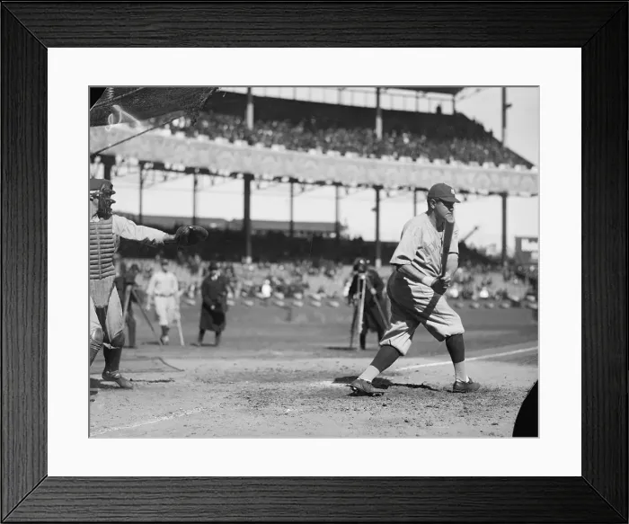 Framed Print : Babe Ruth Batting Framed Print : Babe Ruth Batting