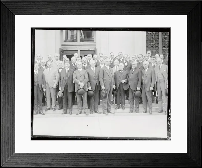Framed Print : Samuel Gompers and Labor Leaders Posing on Steps Framed Print : Samuel Gompers and Labor Leaders Posing on Steps