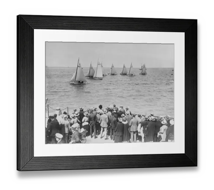 Framed Print : Yachts Racing for British American Cup Framed Print : Yachts Racing for British American Cup