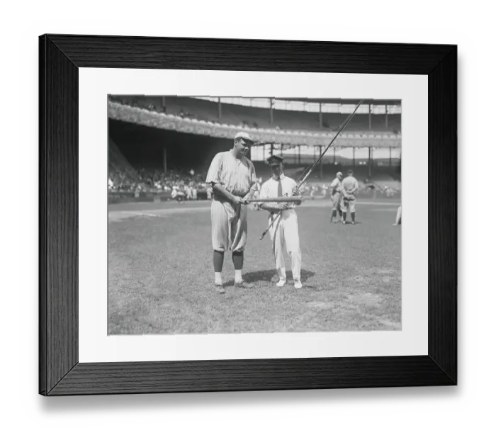 Framed Print : Babe Ruth and Harold G. Lentz with Fishing Rod Framed Print : Babe Ruth and Harold G. Lentz with Fishing Rod
