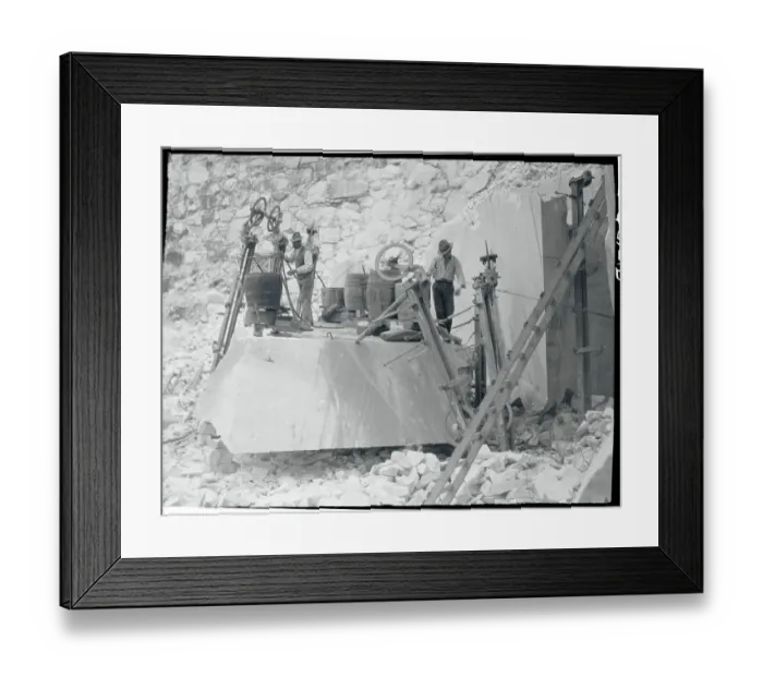 Framed Print : Workers in the Quarries of Carrera Framed Print : Workers in the Quarries of Carrera