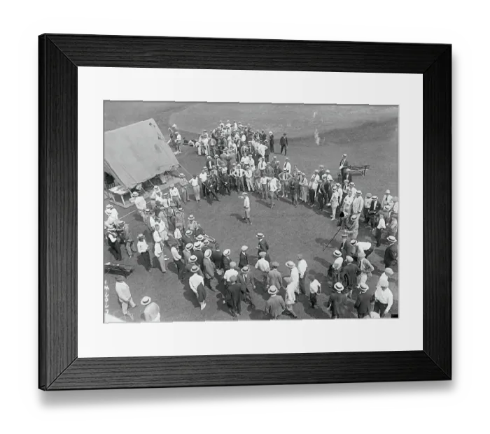 Framed Print : Crowd Following Jock Hutchinson Framed Print : Crowd Following Jock Hutchinson