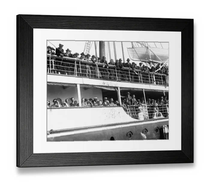 Framed Print : Passengers on Delayed Ship Framed Print : Passengers on Delayed Ship