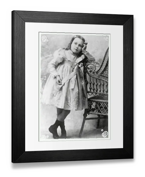 Framed Print : Young Peggy Joyce Leaning on Chair Framed Print : Young Peggy Joyce Leaning on Chair