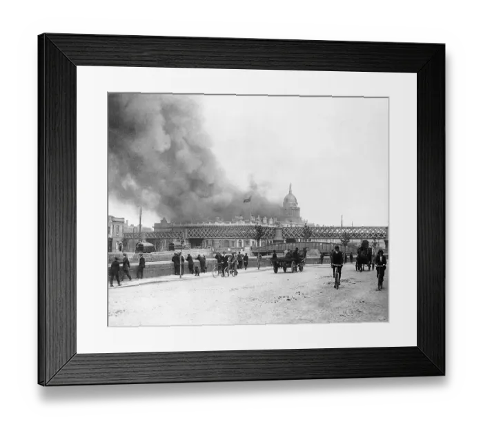 Framed Print : Smoke Rising from Custom House Framed Print : Smoke Rising from Custom House