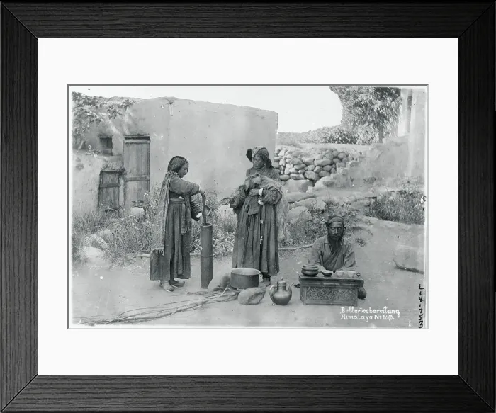 Framed Print : Women Churning Butter