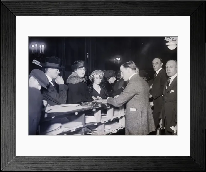 Framed Print : New Yorkers Signing Income Tax Blanks Framed Print : New Yorkers Signing Income Tax Blanks