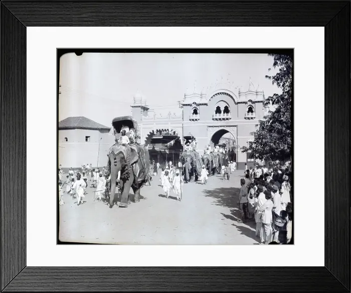 Framed Print : Scene Of Elephant Prosession In India Framed Print : Scene Of Elephant Prosession In India
