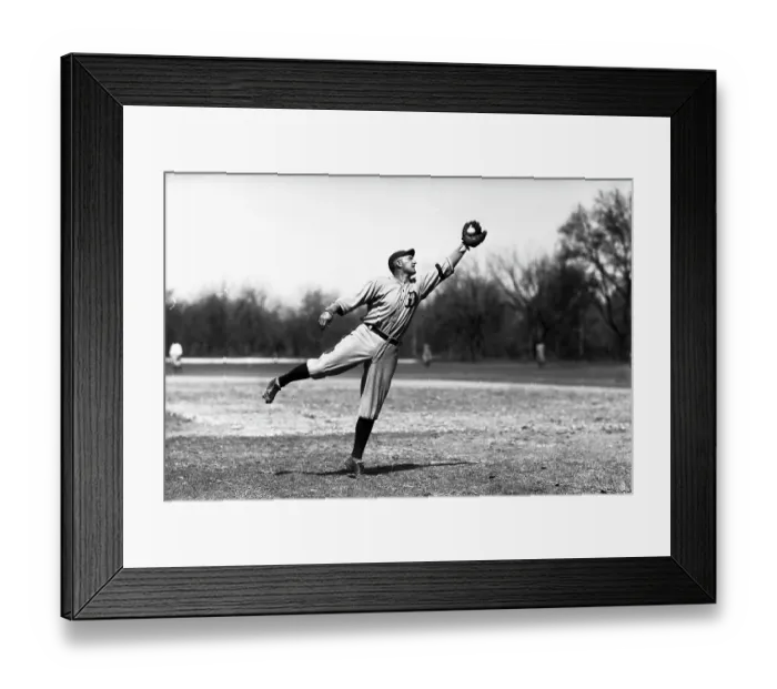 Framed Print : Ty Cobb Making a Catch