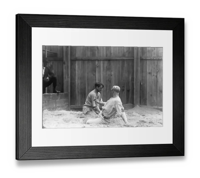 Framed Print : Branch Rickey Demonstrating Sliding Technique Framed Print : Branch Rickey Demonstrating Sliding Technique