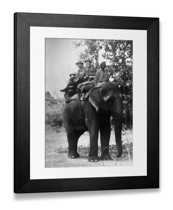 Framed Print : Duke Of Connaught Rding Elephant;Hunting Framed Print : Duke Of Connaught Rding Elephant;Hunting
