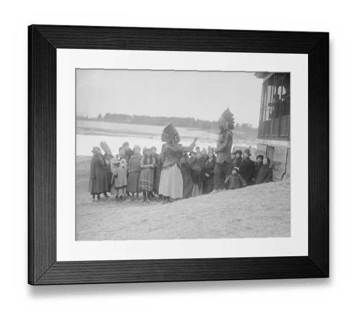 Framed Print : Penobscot Chief Conversing with His Wife and Women Framed Print : Penobscot Chief Conversing with His Wife and Women