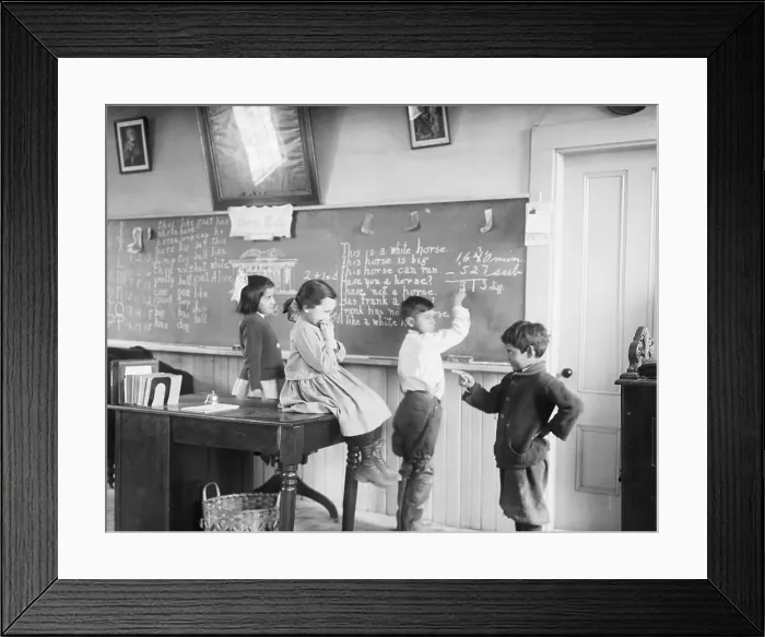 Framed Print : Group Of School Children In Maine Framed Print : Group Of School Children In Maine