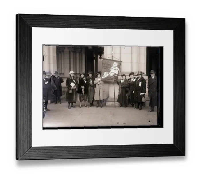Framed Print : Prominent Women Holding a Banner Framed Print : Prominent Women Holding a Banner