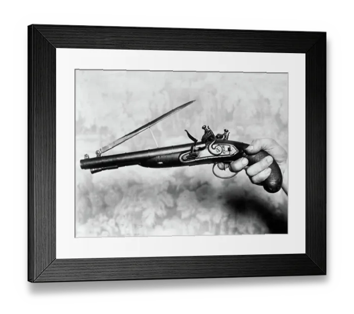 Framed Print : Horse Pistol with Pop-Out Bayonet Framed Print : Horse Pistol with Pop-Out Bayonet