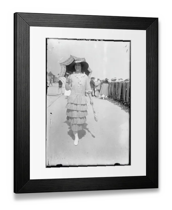 Framed Print : Mrs. Cobina Wright Walking Down Boardwalk Framed Print : Mrs. Cobina Wright Walking Down Boardwalk