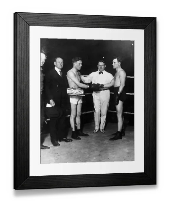 Framed Print : Ted Kid Lewis Shaking Hands with Jack Britton Framed Print : Ted Kid Lewis Shaking Hands with Jack Britton