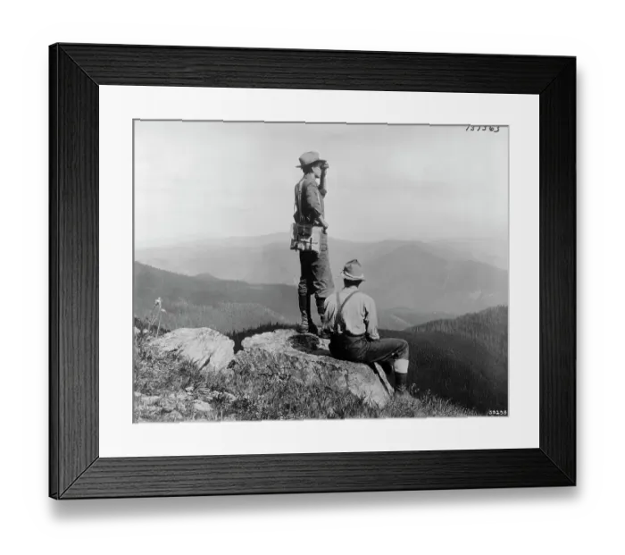 Framed Print : Forest Rangers on Lookout for Forest Fires Framed Print : Forest Rangers on Lookout for Forest Fires