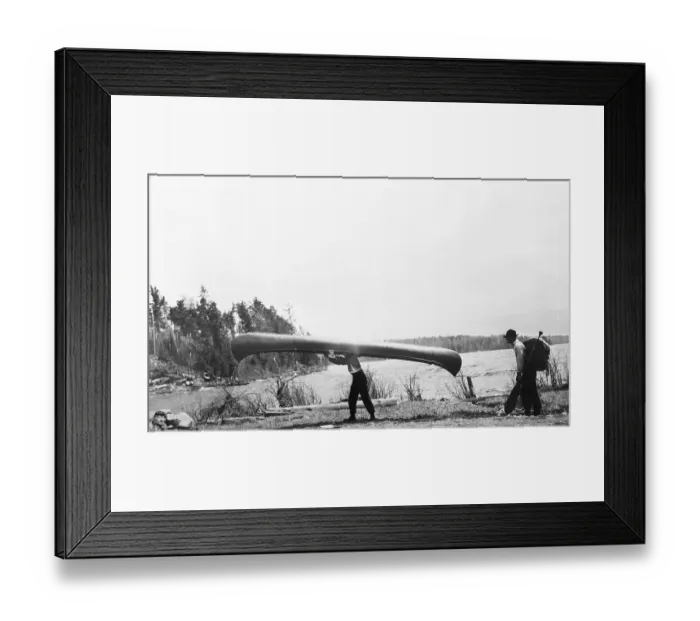 Framed Print : Forest Rangers with Canoe Framed Print : Forest Rangers with Canoe