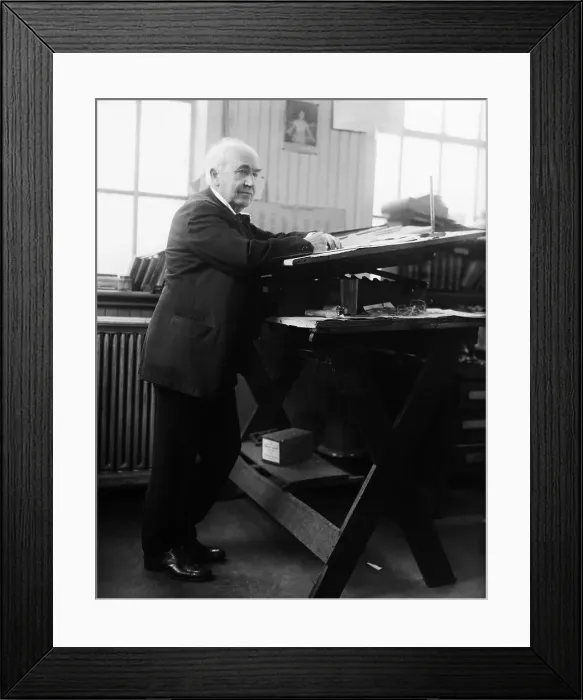 Framed Print : Thomas Edison Drawing Table